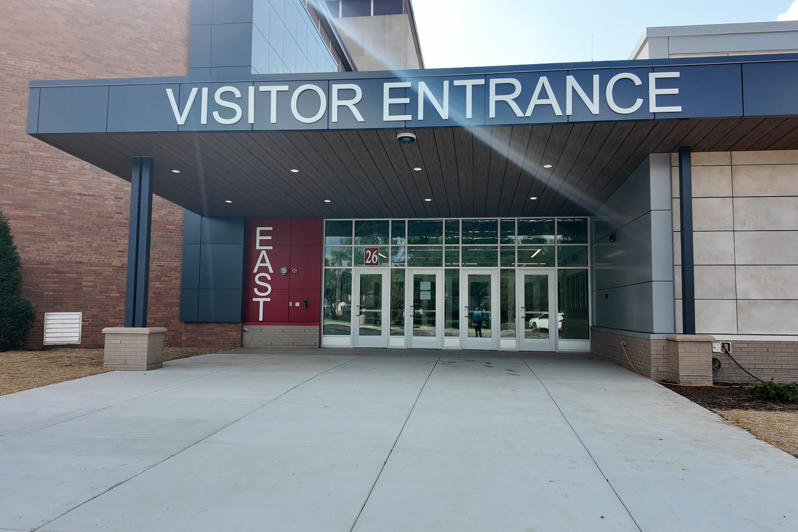 Photo of Glenbard East renovated visitor entrance