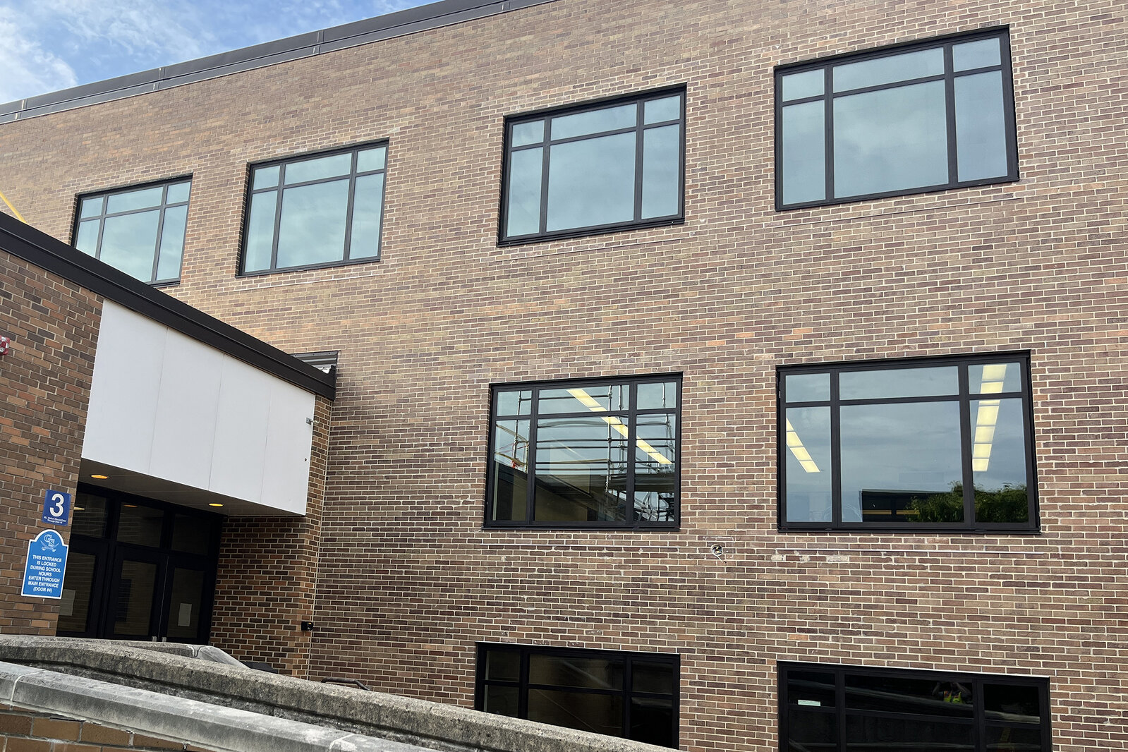 Photo of Glenbard South installed windows in the tower